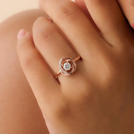 Eternal Orbit Rose Gold Adjustable Ring