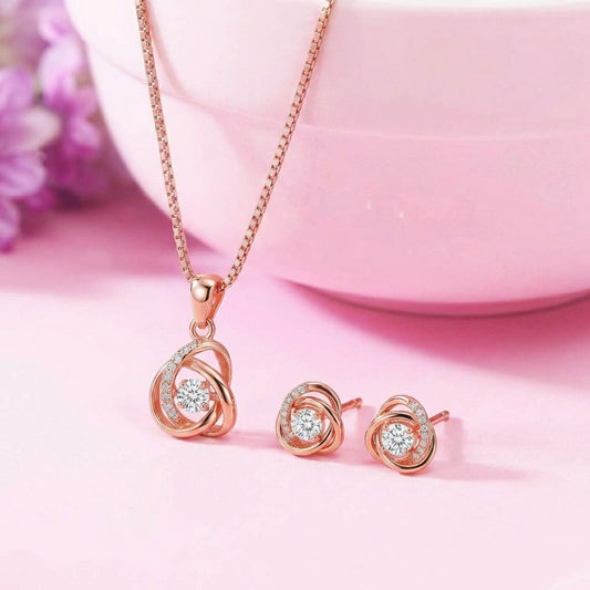 My Universe Rose Gold Plated 925 Silver Jewellery Set (Pendant + Earring)