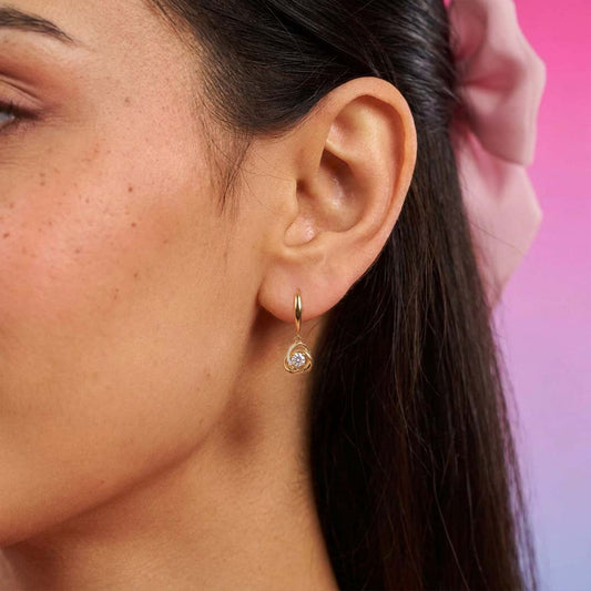 Soft Orbit Gold Plated 925 Silver Drop Earrings