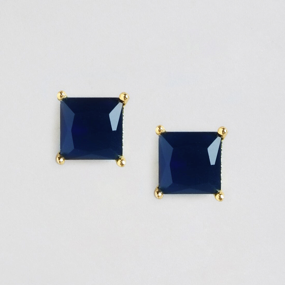 Mystic Nightfall Gold-Plated 925 Sterling Silver Stud Earrings