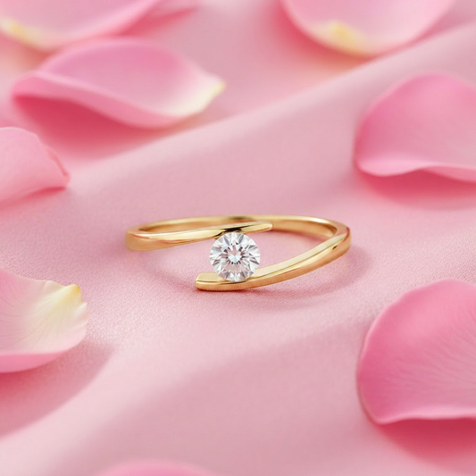 The One I Choose Solitaire Gold Plated Ring (Adjustable)