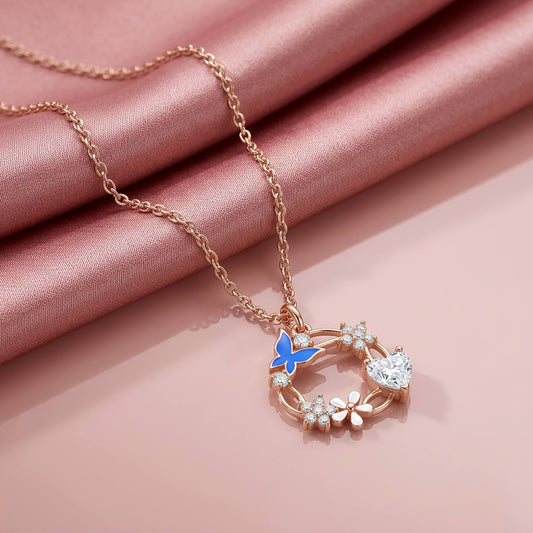 Blossom Flutter Rose Gold Plated 925 Silver Necklace