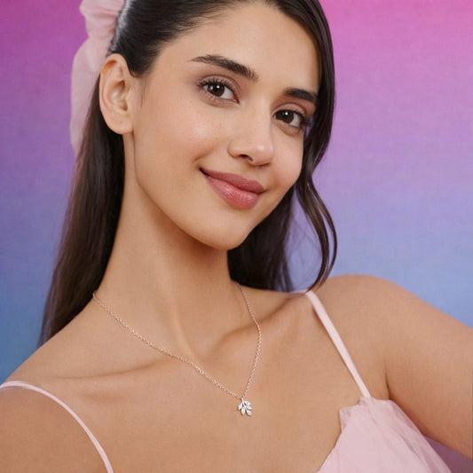 Ethereal Radiance Rhodium Plated 925 Silver Necklace
