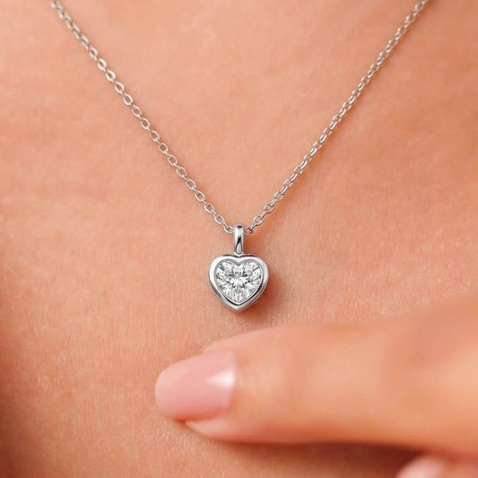 Eternal Heart Glow Rhodium Plated 925 Silver Necklace