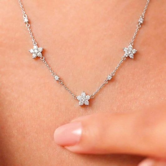 Celestial Star Rhodium Plated 925 Silver Necklace