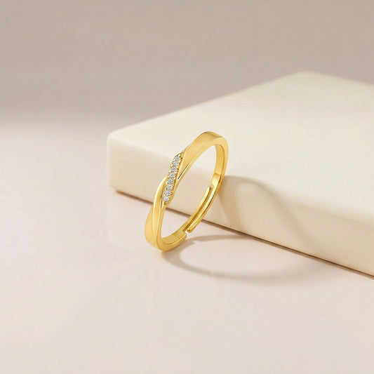 The Silent Promise Gold Plated 925 Silver Women Ring (Adjustable)