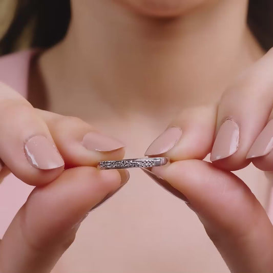 Classic CZ Sheet 925 Silver Female Ring (Adjustable)