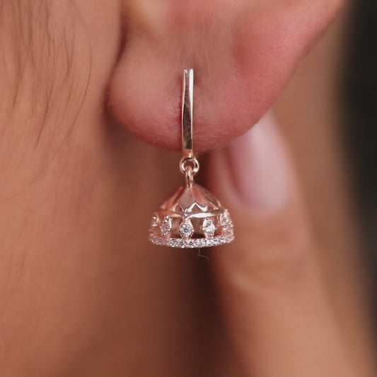 Elegant Rose Gold Plated 925 Sterling Silver Earrings