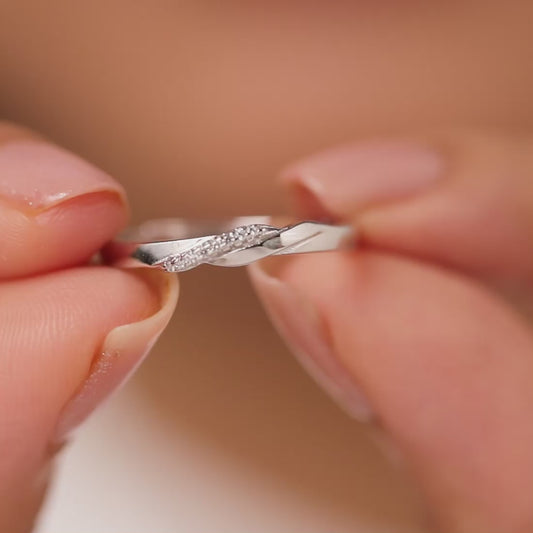 The Silent Promise Rhodium Plated Ring (Adjustable)