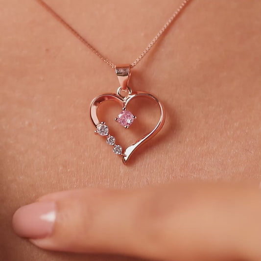 The Center of My Heart Rose Gold Plated Necklace