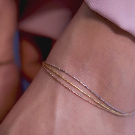 Triple Layered Chain 925 Sterling Silver Anklet