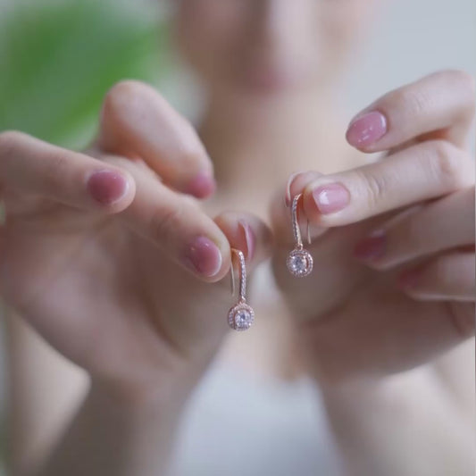 Chic Goddess Rose Gold Fish Hook 925 Silver Earrings