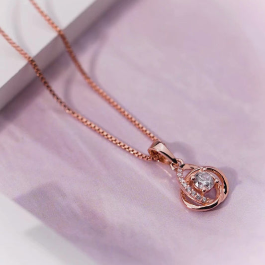 Universal Embrace Rose Gold 925 Silver Necklace with Chain