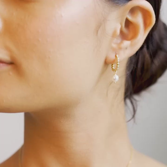 Single Pearl Drop Gold Plated Earring