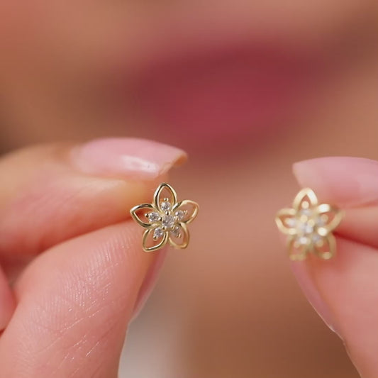 Zavya Love & Bloom x A Little Daily Delight Stud Gold Plated Earrings