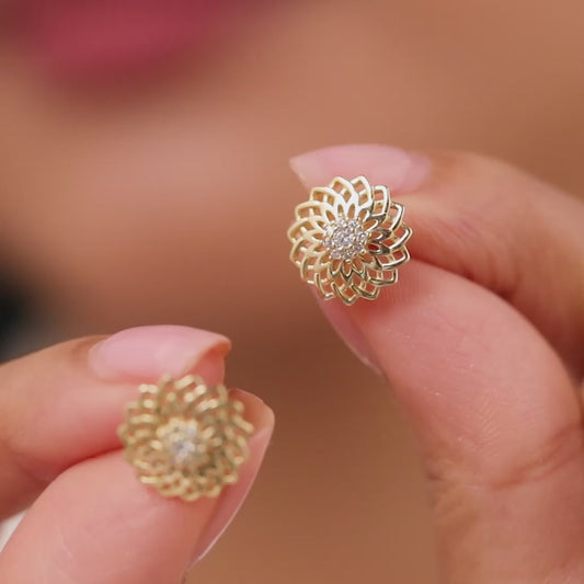 Sun-kissed Bloom Gold Plated Earrings
