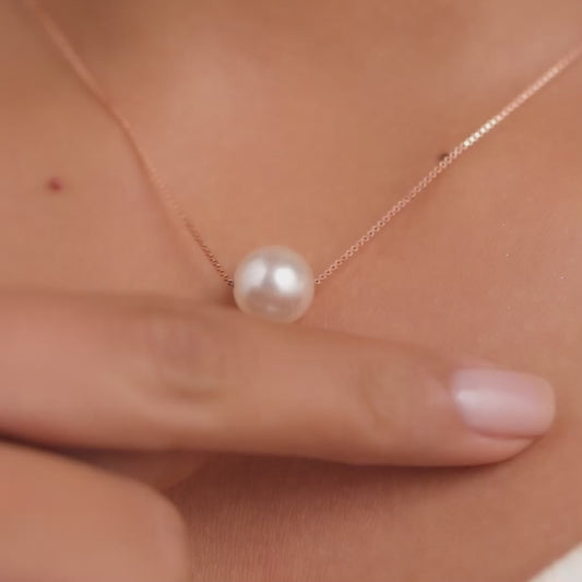 Stunning Pearl 925 Silver Rose Gold Plated Necklace