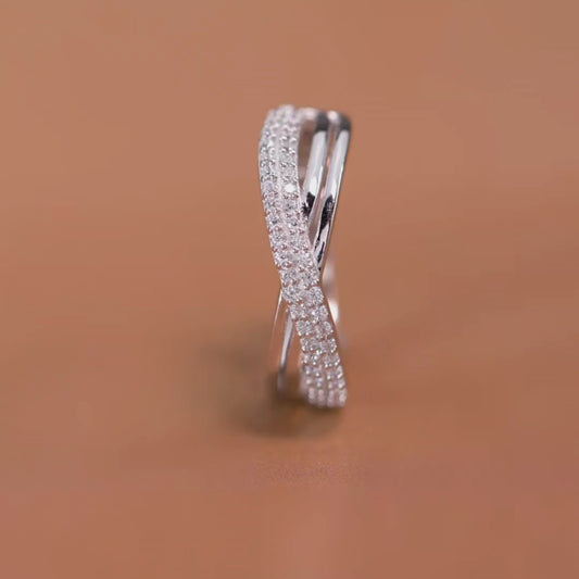 Divine Cross Rhodium Plated 925 Sterling Silver Women's Ring Gift Hamper