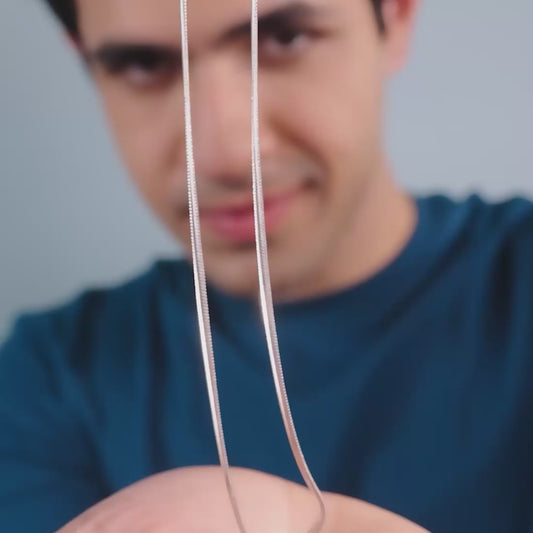 Majestic Serpent 925 Sterling Silver Rhodium Plated Snake Chain for Men