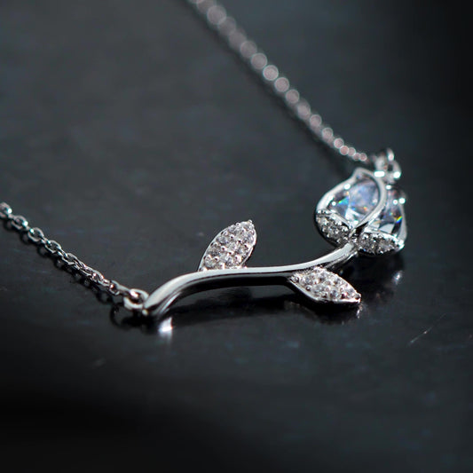 Where Love Blossoms Rhodium Plated Necklace
