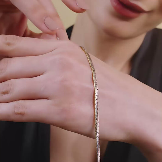 Trinity Elegance Triple Tone Plated 925 Sterling Silver Chain Bracelet