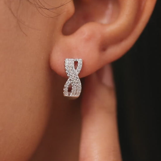 Forever in a Moment Hoop Rhodium Plated Earrings