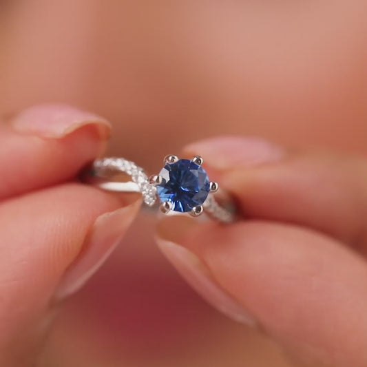 Ocean’s Forever Solitaire Rhodium Plated Ring (Adjustable)