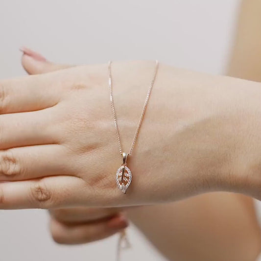 Simplicity Leaf Rose Gold Plated 925 Sterling Silver Jewellery Set