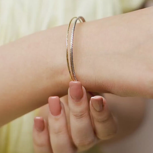 Eternal Harmony Triple-Tone Layered Chain 925 Sterling Silver Bracelet
