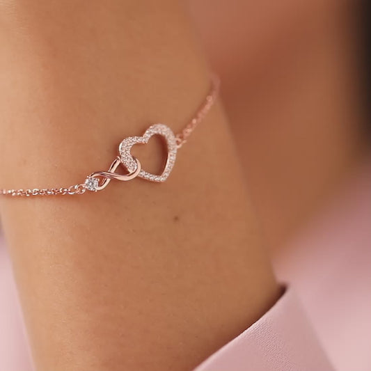Heart Meets Forever Rose Gold Plated Bracelet