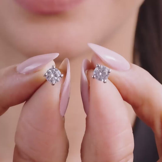 Sensational Solitaire 925 Silver Earrings