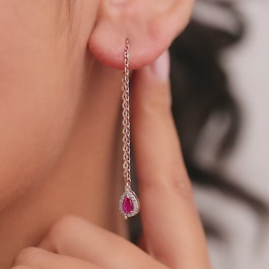 Dainty Threader Rose Gold Plated 925 Sterling Silver Earrings