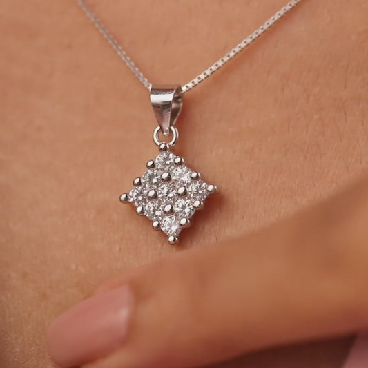 A Cluster of Wishes Rhodium Plated Necklace