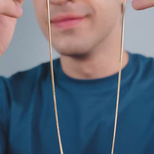 Golden Serpent 925 Sterling Silver Gold Plated Male Chain