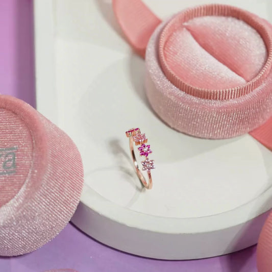 Zavya Promise-Box x The Sweetest Garden Rose Gold Plated Ring (Adjustable)