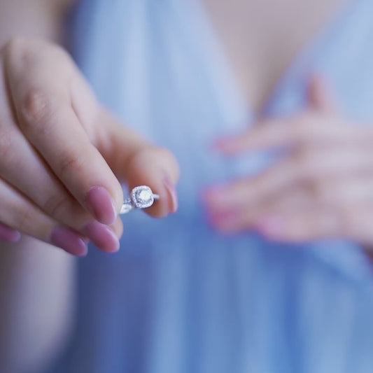 Date Night Staple Solitaire Rhodium Plated 925 Sterling Silver Ring (Adjustable)