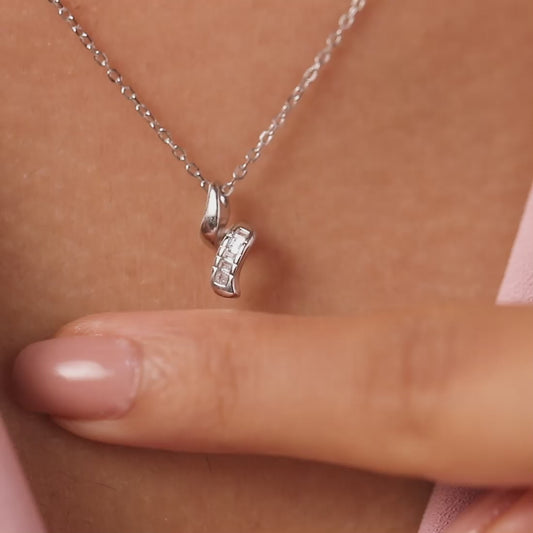 A Twist of Fate Rhodium Plated Necklace