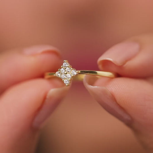 A Little Spark of Forever Gold Plated Ring (Adjustable)