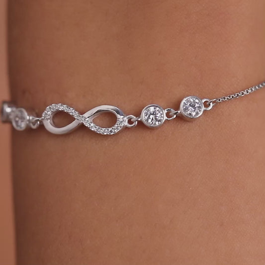 Eternal Infinity-Harmony Rhodium-Infused 925 Sterling Silver Bracelet