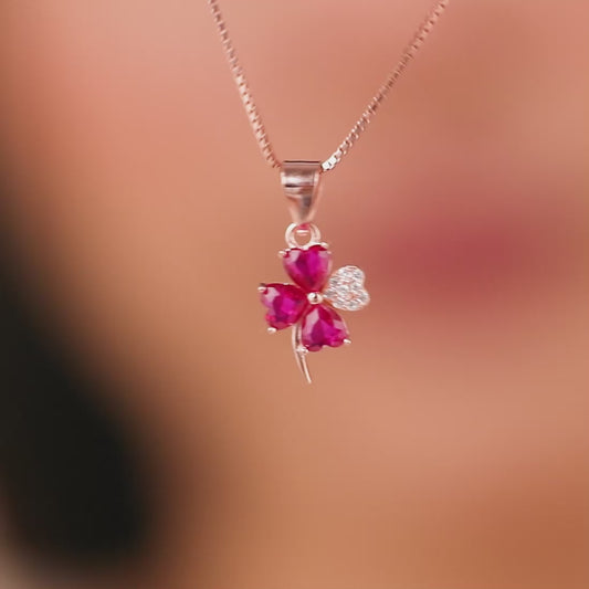 The Heart's Lucky Charm Rose Gold Plated 925 Silver Necklace