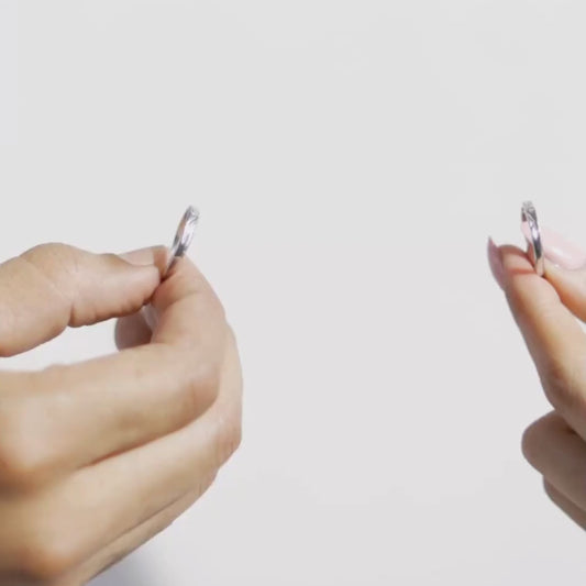 CZ Studded 925 Sterling Silver Couple Band Rings (Adjustable)