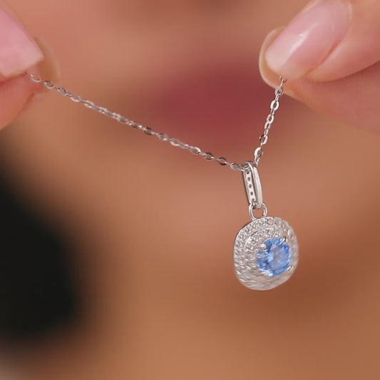 My Little Piece of Sky Rhodium Plated Necklace