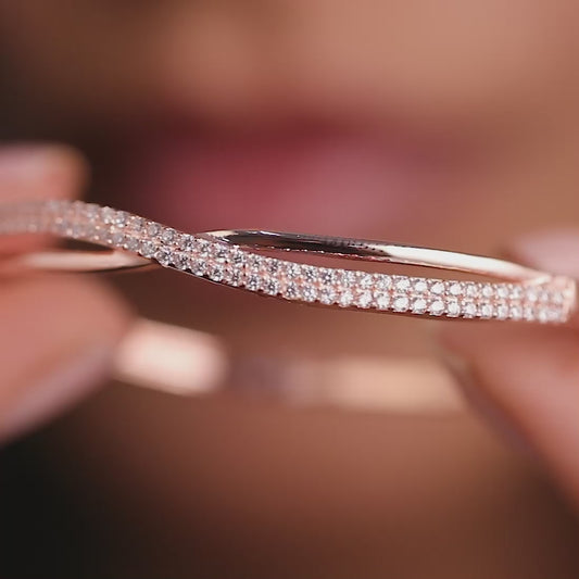 Radiant Rose Gold 925 Sterling Silver Bracelet with Cubic Zirconia