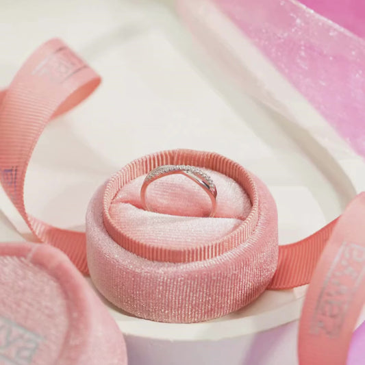 Zavya Promise-Box x Infinite Sparkle Adjustable Rhodium Plated Ring (Adjustable)