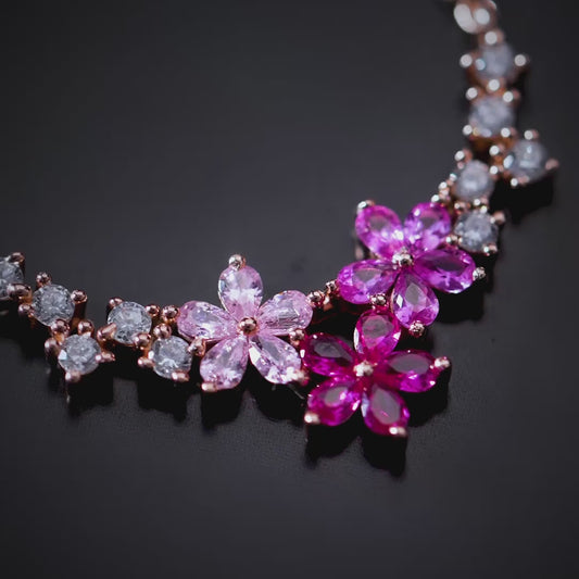 Blossom 925 Sterling Silver Rose Gold-Plated Flower Necklace