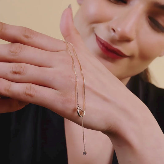 Elegant Heart CZ 925 Sterling Silver Necklace