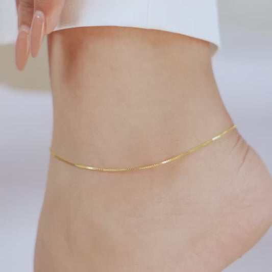 Everyday Gleam Box Chain Anklet