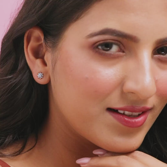 Nakshatra Floral Studs 925 Silver Earrings