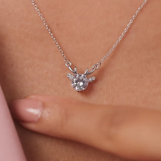 Leaf of Light Silver Rhodium Plated Necklace