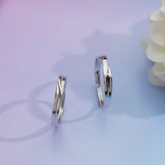 Rhodium Plated Cross 925 Sterling Silver Ring For Him (Adjustable)